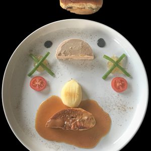 Duo van ganzenlever: koude met appelcompote en warme ganzenlever met peertjes